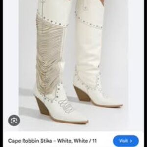 Cape Robbin White Fringe Heeled Boots